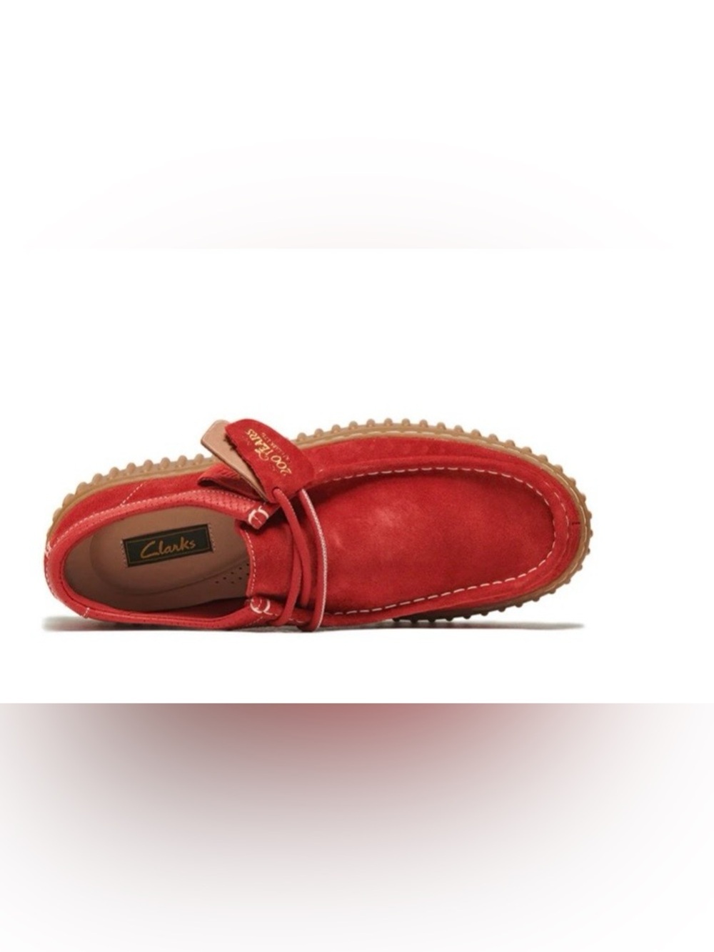 NWOB Clark’s 200 Aniversary Edition Red Suede Men's Casual Creeper Shoes Size 10 - Picture 4 of 16
